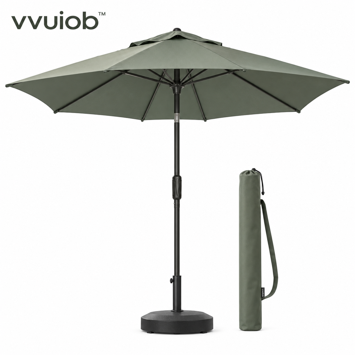 vvuiob™ Solara Compact Outdoor Shade Umbrella – Portable Folding Beach & Patio Sun Umbrella for Picnics and Day Trips