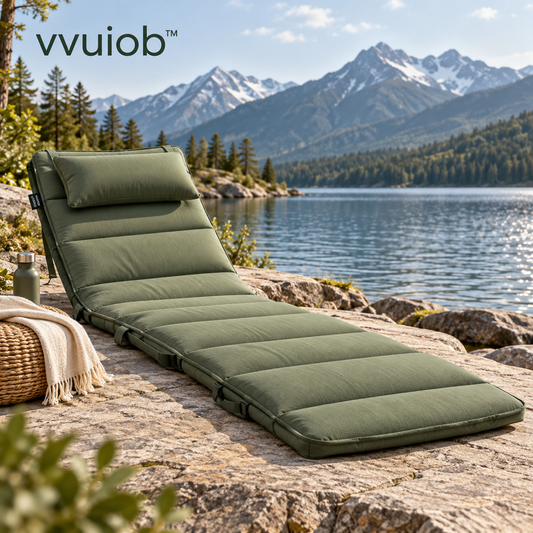 vvuiob™ CloudRest Outdoor Lounge Mat – Portable Cushioned Picnic & Camping Relaxation Pad