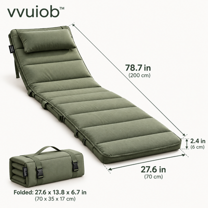 vvuiob™ CloudRest Outdoor Lounge Mat – Portable Cushioned Picnic & Camping Relaxation Pad