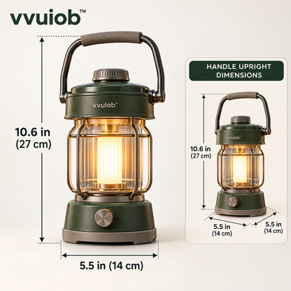 vvuiob™ EmberGlow Wind-Resistant Camping Lantern – Portable Warm-Glow LED Outdoor Table Light for Camping & Patio