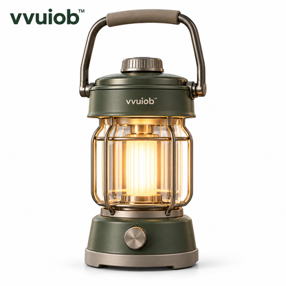 vvuiob™ EmberGlow Wind-Resistant Camping Lantern – Portable Warm-Glow LED Outdoor Table Light for Camping & Patio