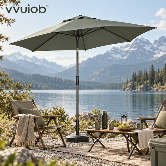vvuiob™ Solara Compact Outdoor Shade Umbrella – Portable Folding Beach & Patio Sun Umbrella for Picnics and Day Trips