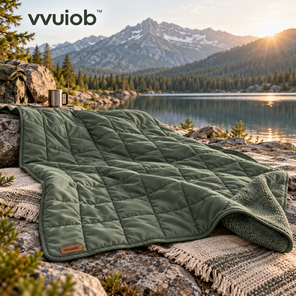 vvuiob™ TerraSoft Outdoor Picnic Blanket – Packable Quilted Camping Throw for Parks, Travel & Cozy Evenings
