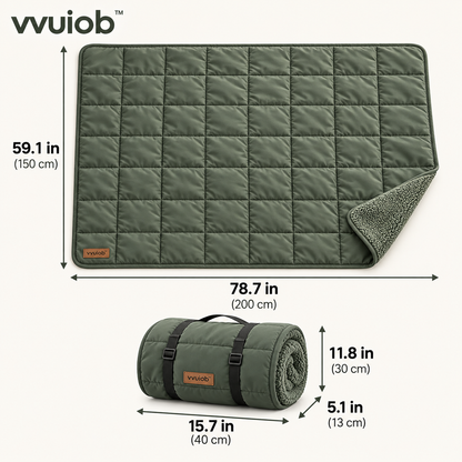 vvuiob™ TerraSoft Outdoor Picnic Blanket – Packable Quilted Camping Throw for Parks, Travel & Cozy Evenings