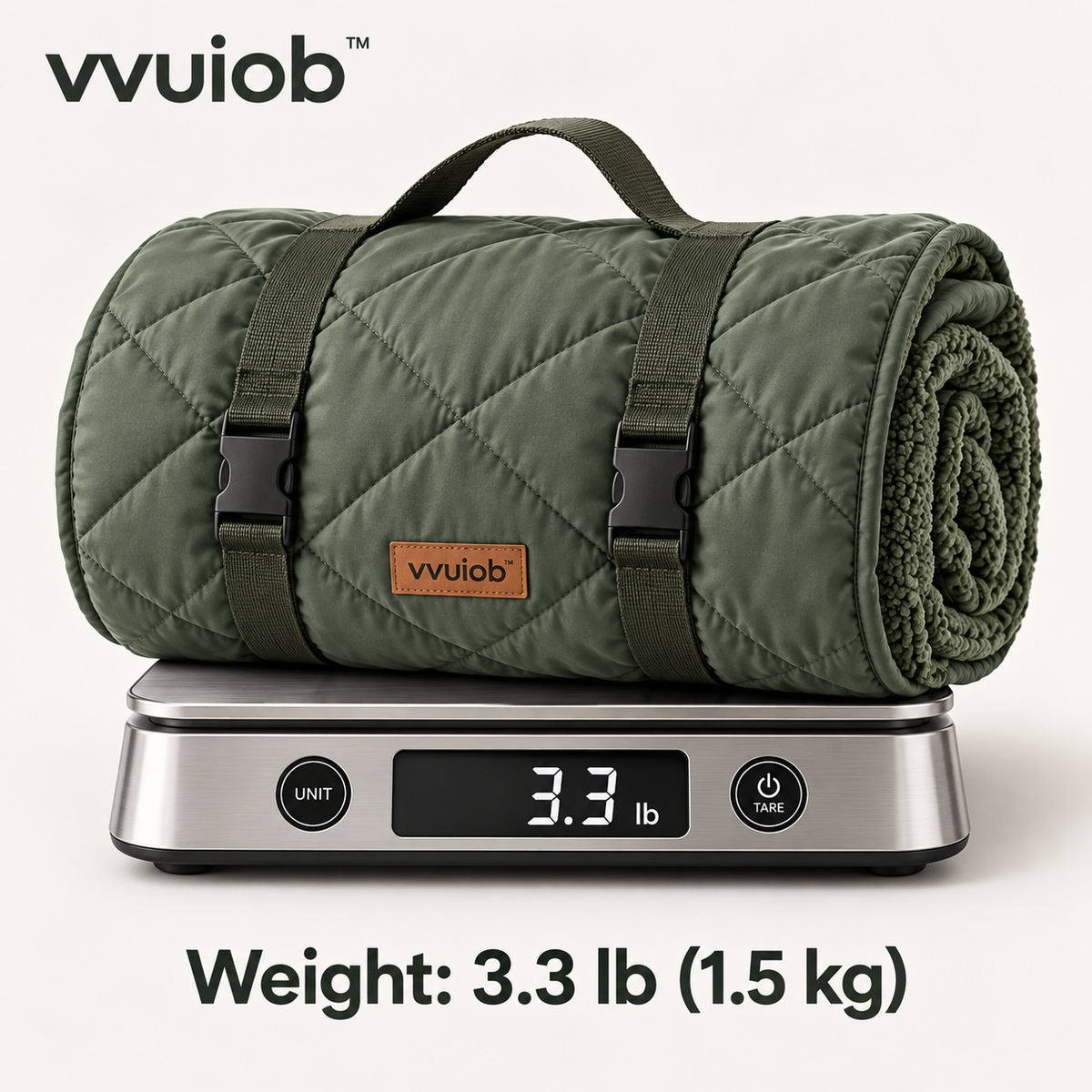 vvuiob™ TerraSoft Outdoor Picnic Blanket – Packable Quilted Camping Throw for Parks, Travel & Cozy Evenings