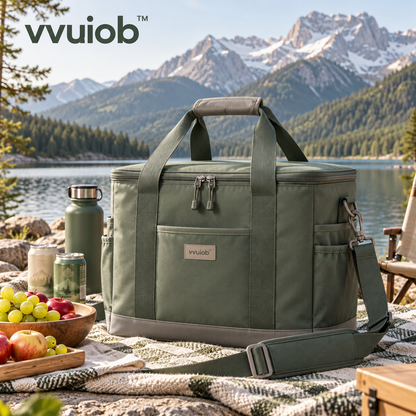 vvuiob™ TrailNest Portable Insulated Cooler Bag – Soft-Sided Picnic Lunch Cooler Tote for Road Trips & Camping