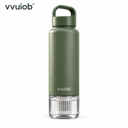 vvuiob™ AquaPure Outdoor Filter Water Bottle – Reusable Portable Water Bottle with Integrated Filter-Style Base for Hiking & Travel