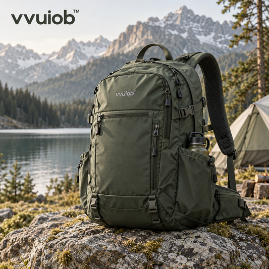 vvuiob™ RidgePack Outdoor Adventure Backpack – Multi-Pocket Hiking Daypack with Padded Straps & Bottle Pocket
