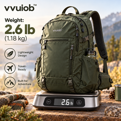 vvuiob™ RidgePack Outdoor Adventure Backpack – Multi-Pocket Hiking Daypack with Padded Straps & Bottle Pocket