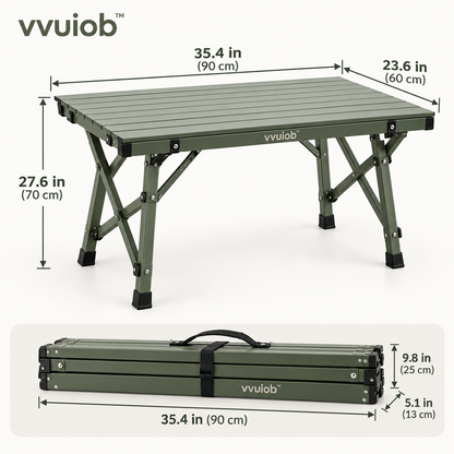 vvuiob™ MeadowFold Folding Picnic Table – Portable Slatted Outdoor Camping Table for Picnics & Tailgates