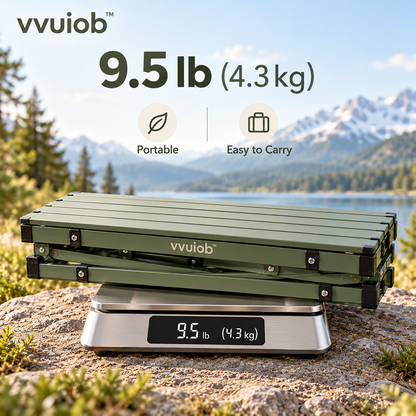 vvuiob™ MeadowFold Folding Picnic Table – Portable Slatted Outdoor Camping Table for Picnics & Tailgates