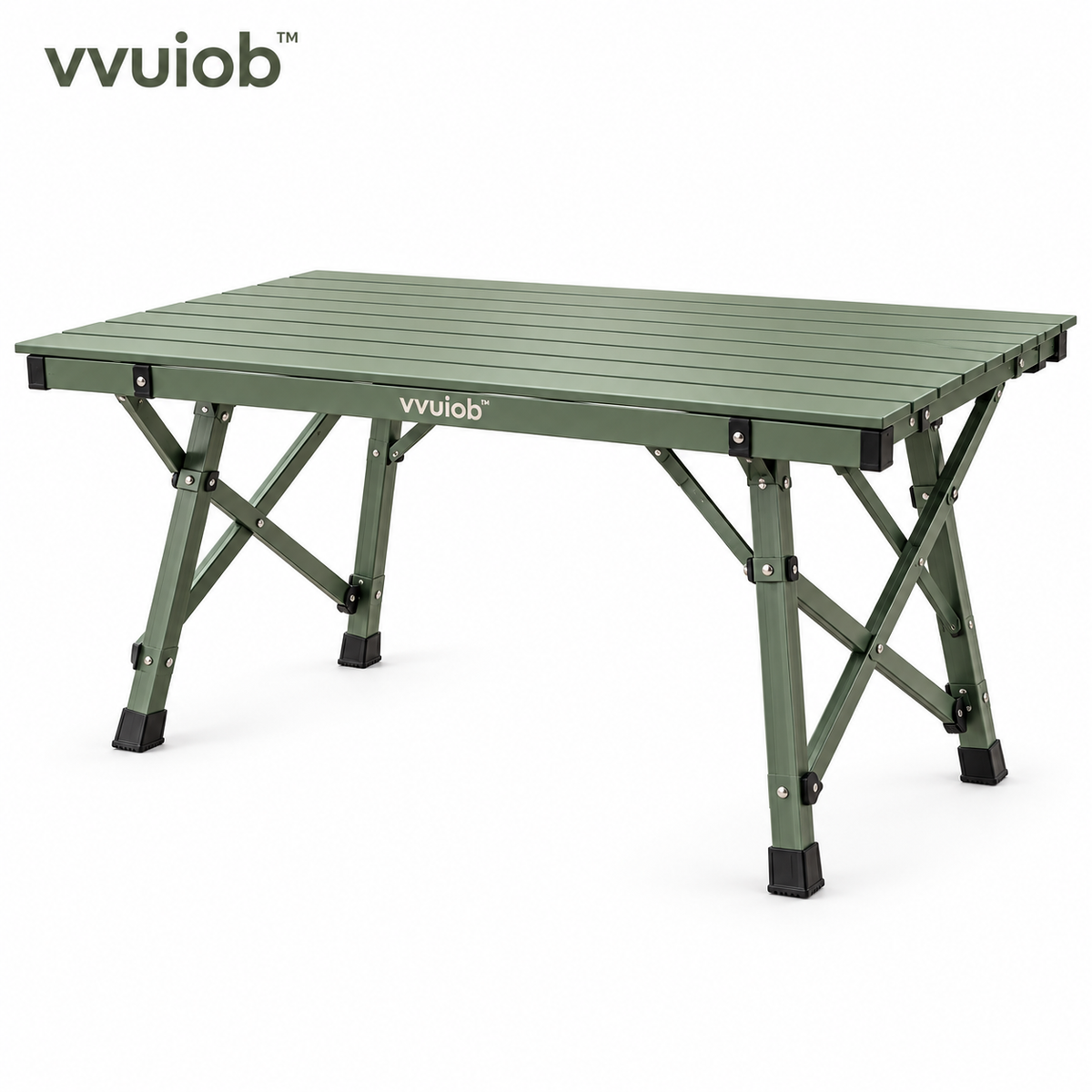 vvuiob™ MeadowFold Folding Picnic Table – Portable Slatted Outdoor Camping Table for Picnics & Tailgates