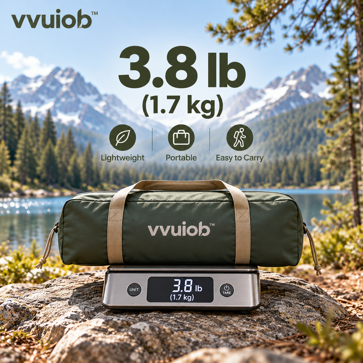 vvuiob™ BreezeShade Lightweight Sunshade Tarp – Portable Camping Shade Tarp Canopy with Tie-Out Lines for Beach & Campsite